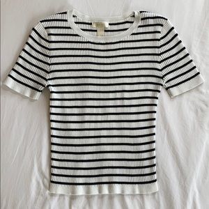 black & white stripped top